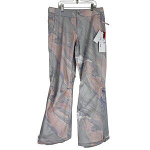 ROXY PANTS CHLOE KIM WOMEN'S SIZE SMALL GREY PINK PURPLE MARBLE SKI SNOWBOARD
